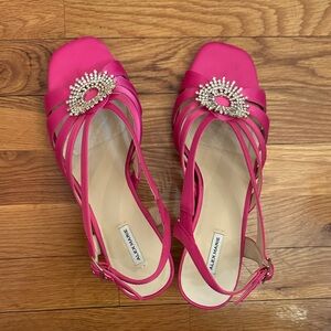 Alex Marie Fuchsia Strappy Heels with Embellishments-worn once
